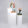 LAMSIT IBDAA Acrylic Pedestals &ndash; Plastic Stands &ndash; Acrylic Plinths &ndash; Acrylic Risers &ndash; Side Tables (Set of 3, White)