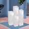 LAMSIT IBDAA Acrylic Pedestals &ndash; Plastic Stands &ndash; Acrylic Plinths &ndash; Acrylic Risers &ndash; Side Tables (Set of 4, Frosted)