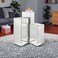 LAMSIT IBDAA Acrylic Pedestals &ndash; Plastic Stands &ndash; Acrylic Plinths &ndash; Acrylic Risers &ndash; Side Tables (Set of 3, Silver Mirror)