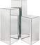 LAMSIT IBDAA Acrylic Pedestals &ndash; Plastic Stands &ndash; Acrylic Plinths &ndash; Acrylic Risers &ndash; Side Tables (Set of 3, Silver Mirror)