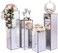 LAMSIT IBDAA Acrylic Pedestals &ndash; Plastic Stands &ndash; Acrylic Plinths &ndash; Acrylic Risers &ndash; Side Tables (Set of 4, Silver Mirror)
