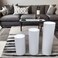 Lamsit Ibdaa - Round Pedestals - White Stands &ndash; Black Plinths &ndash; PVC Foam Risers (Set of 3, White)