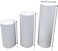Lamsit Ibdaa - Round Pedestals - White Stands &ndash; Black Plinths &ndash; PVC Foam Risers (Set of 3, White)