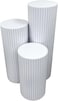 Lamsit Ibdaa - Round Pedestals - White Stands &ndash; Black Plinths &ndash; PVC Foam Risers (Set of 3, White)
