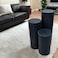 Lamsit Ibdaa - Round Pedestals - White Stands &ndash; Black Plinths &ndash; PVC Foam Risers (Set of 3, Black)