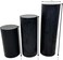 Lamsit Ibdaa - Round Pedestals - White Stands &ndash; Black Plinths &ndash; PVC Foam Risers (Set of 3, Black)