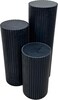 Lamsit Ibdaa - Round Pedestals - White Stands &ndash; Black Plinths &ndash; PVC Foam Risers (Set of 3, Black)