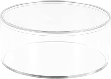 LAMSIT IBDAA Round Shape Acrylic Container with Lid   Acrylic Box Organizer   Acrylic Flower Box   Display Case Wedding Birthday Party Storage Boxes for Candy, Jewellery Storage Box (15x15x7)