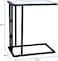 Panax C Shaped End Table, Side Table for Couch and Bed, Small Side Table for Small Spaces, Living Room, Bedroom, Rustic Snack Table (Transparent Glass)