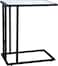 Panax C Shaped End Table, Side Table for Couch and Bed, Small Side Table for Small Spaces, Living Room, Bedroom, Rustic Snack Table (Transparent Glass)
