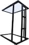 Panax C Shaped End Table, Side Table for Couch and Bed, Small Side Table for Small Spaces, Living Room, Bedroom, Rustic Snack Table (Transparent Glass)
