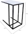 Panax Side Table, C Shaped End Table for Couch, Sofa and Bed, Large Desktop C Table for Living Room, Bedroom (Marble White)