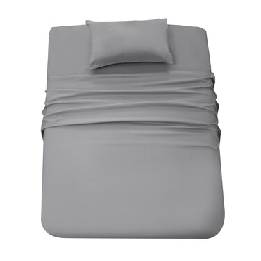 Panax Microfiber Bed Sheet Single, Light Grey