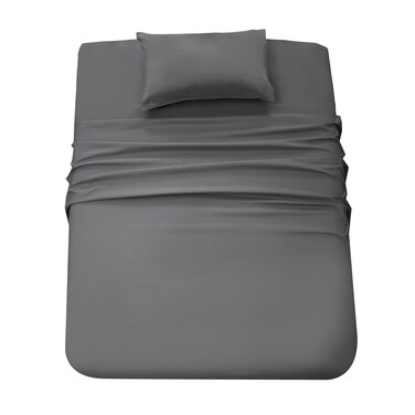 Panax Microfiber Bed Sheet Single, Dark Grey