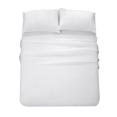 Panax Microfiber Bed Sheet Double , White