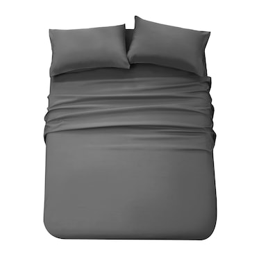 Panax Microfiber Bed Sheet Double , Dark Grey