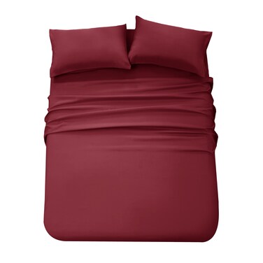 Panax Microfiber Bed Sheet Double , Burgandy