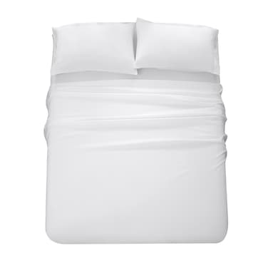 Panax Microfiber Bed Sheet Queen , White