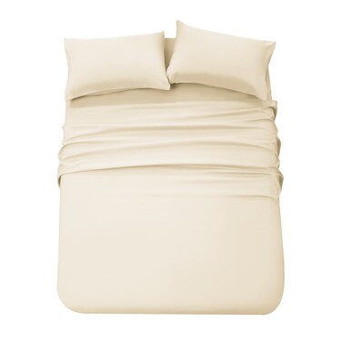 Panax Microfiber Bed Sheet Queen , Ivory