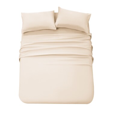 Panax Microfiber Bed Sheet Queen , Beige