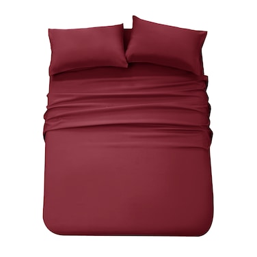 Panax Microfiber Bed Sheet Queen , Burgandy