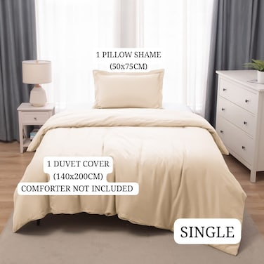 Panax Duvet Cover Single , Ivory