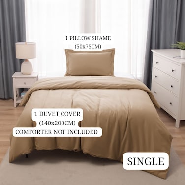 Panax Duvet Cover Single , Coffee
