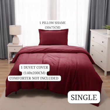 Panax Duvet Cover Single , Burgandy