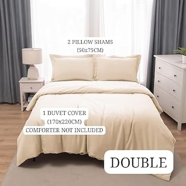 Panax Duvet Cover Double , Ivory