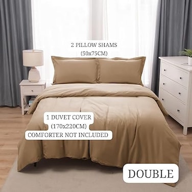 Panax Duvet Cover Double , Coffee