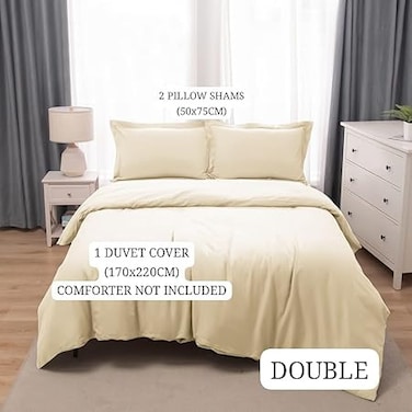 Panax Duvet Cover Double , Beige