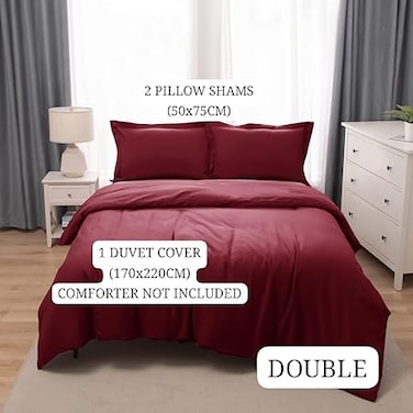Panax Duvet Cover Double , Burgandy
