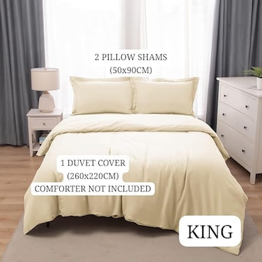 Panax Duvet Cover King , Beige