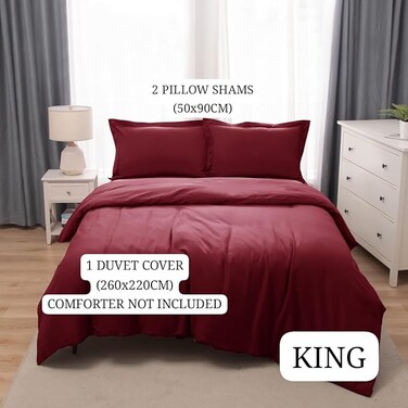 Panax Duvet Cover King , Burgandy