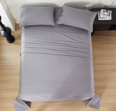 Panax Cotton Bed Sheet King, Light Grey