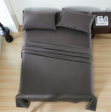 Panax Cotton Bed Sheet King, Dark Grey
