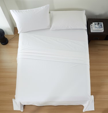 Panax Cotton Bed Sheet Super King, White