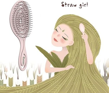 Panax Detangler Brush by Fiora Naturals - Eco-Friendly, Ultra-Soft Bristles for Easy Tangle Removal - For All Hair Types: Curly, Straight, Kids, Men, Women - Wet/Dry Use