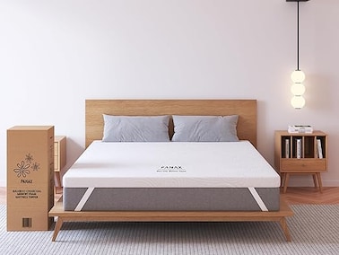 Panax 3 Inch Mattress Topper -Charcoal Memory Foam Mattress Topper, Size - KING (180x200CM)