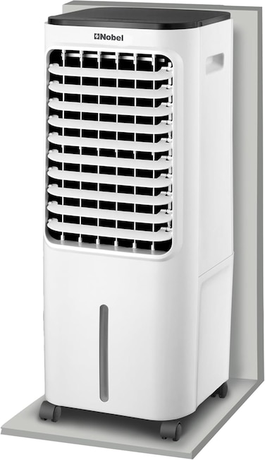 Nobel Air Cooler, 12L Water Tank, 3-Speed, Ionizer, Remote Control, Auto Swing, 7.5H Timer, Honeycomb Cooling Pads, Tubular Flow Fan With Water Shortage Protection NAC40R White