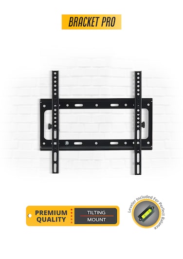 Bracket Pro Tilting TV Wall Mount for 26-65 Inch Screens &ndash; Adjustable Tilt for Anti-Glare Viewing &ndash; Heavy-Duty Steel, Holds up to 110lbs (50kg) &ndash; VESA 200x200 to 400x400 &ndash; Easy Installation - BPT2665