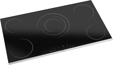 Bompani 90cm Built-In Hob - 5 Cooking Zones, Front Easy Dial Touch Control, 10 Power Levels, Stainless Steel Finish - One Year Manufacturer Warranty - BO283TET Black