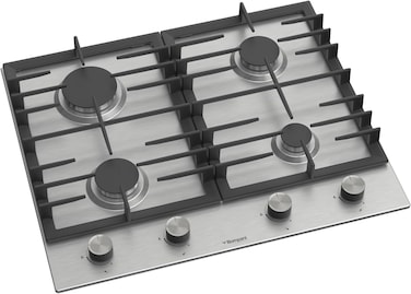 Bompani 60cm Built-In Hob, Stainless Steel, 4 Gas Euro Type Pool Burners, Sabaf Burners, Mechanical Control, Cast Iron Supports - One Year Manufacturer Warranty - BO213MKT