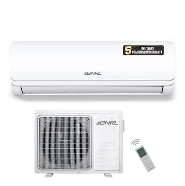 EGNRL 24000 BTU T3 Rotary Split AC R410a, EG24TN, 2025 New Series Model   Turbo Efficient Compressor, Auto Restart &amp; Smart Function,   Remote Included 2 Ton White - Free 5 Year Compressor Warranty