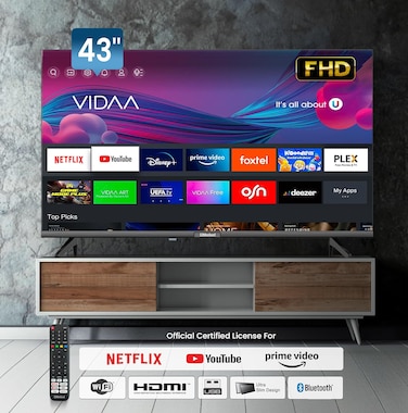 43 Inch Smart TV Full HD &amp;ndash; Powered by VIDAA OS, Netflix &amp;amp; YouTube Certified - Diamond Series