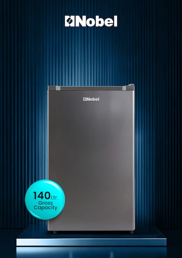 Nobel 140L Gross / 90L Net Single Door Refrigerator, Defrost Cooling, Mechanical Temperature Control, R600a Refrigerant, LED Light, Inside Condenser, Recessed Handle, Low Noise &ndash; NR140