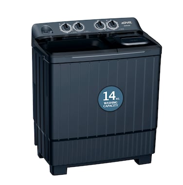EGNRL 14 KG Wash/ 6.5 KG Spin Semi- Automatic Twin Tub Washing Machine, EGWM1500, 2025 New Model More Efficient Spin Dry, Powerful Pulsator &amp; Low Noise Motor Dark Grey (1 Year Brand Warranty)