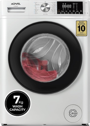 7kg Front Load Washing Machine Inverter BLDC Motor, Steam Wash, 16 Programs - EGWM850I (1 Year Warranty) 7 kg 2000 W EGWM850I white