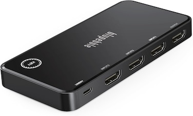 Blupebble HDMI Switch 4K 30Hz 3 IN 1 OUT, Easy Switch HDMI Splitter Support 4K, HDR, 3D, HDCP Compatible for TV Box, PS5,PS4, Laptop, PC HDTV Projector, Display Monitor etc