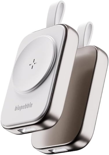 Blupebble Mini Mag USB-C Portable Apple Watch Charger and AirPods Wireless Charger,Dual Sided Apple Watch Travel Charger for Series 9/8/7/6/5/4/3/2/SE and Apple Watch Ultra/Ultra 2, AirPods 1/2/3/Pro